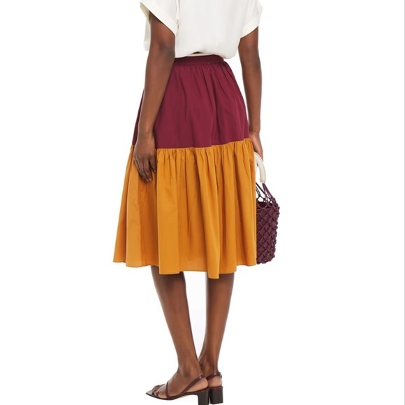 Vanessa Bruno // Neha belted two-tone cotton skirt - Picture 3 of 9
